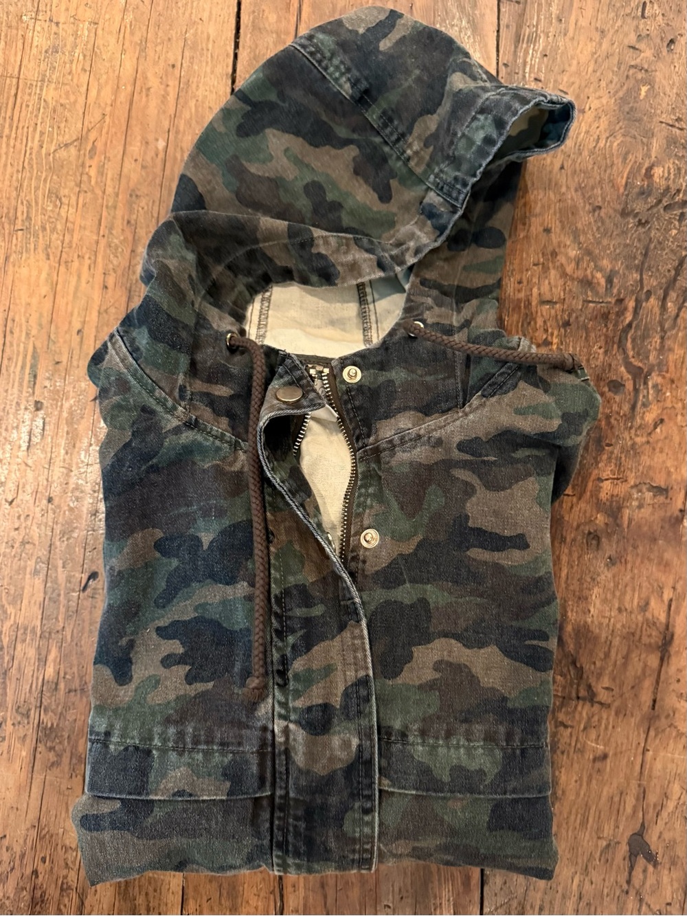 Charlie Paige Camo Hooded Zip Up Jacket Size L